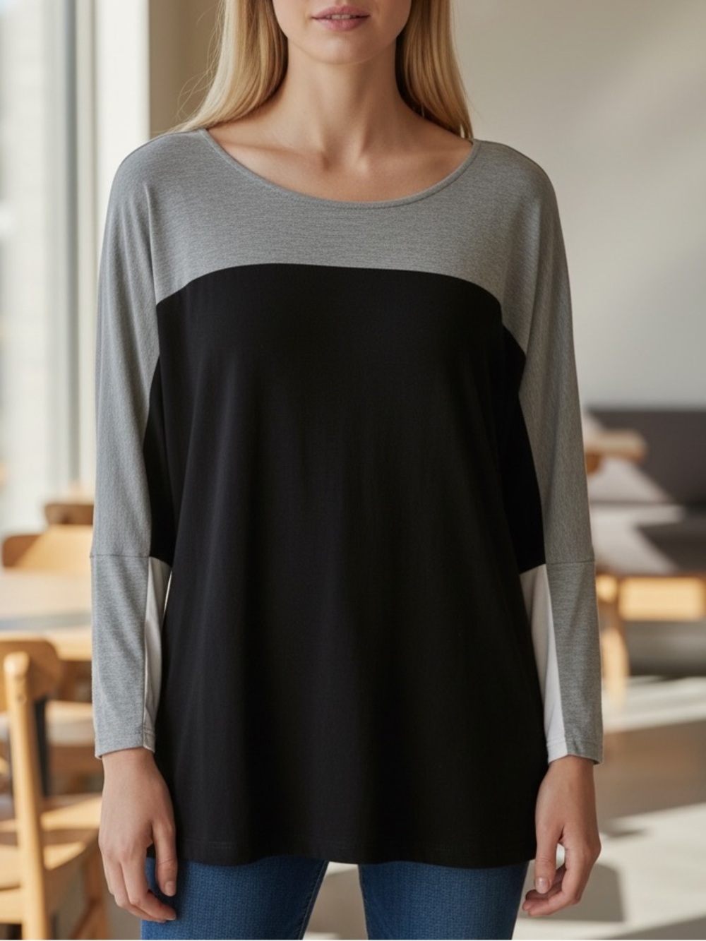 Calvin Klein Colorblock Zipper Detail Top Size 0X